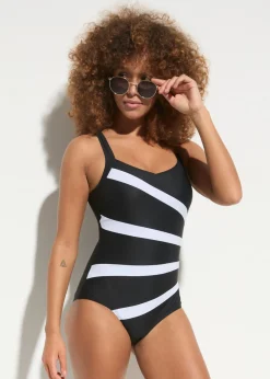 Hot Bañador con gran efecto moldeador e insertos Mujer Ropa De Baño Deportiva|Vestidos Moldeadores