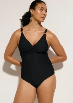 New Bañador con gran efecto moldeador y aspecto cruzado Mujer Vestidos Moldeadores|Novedades