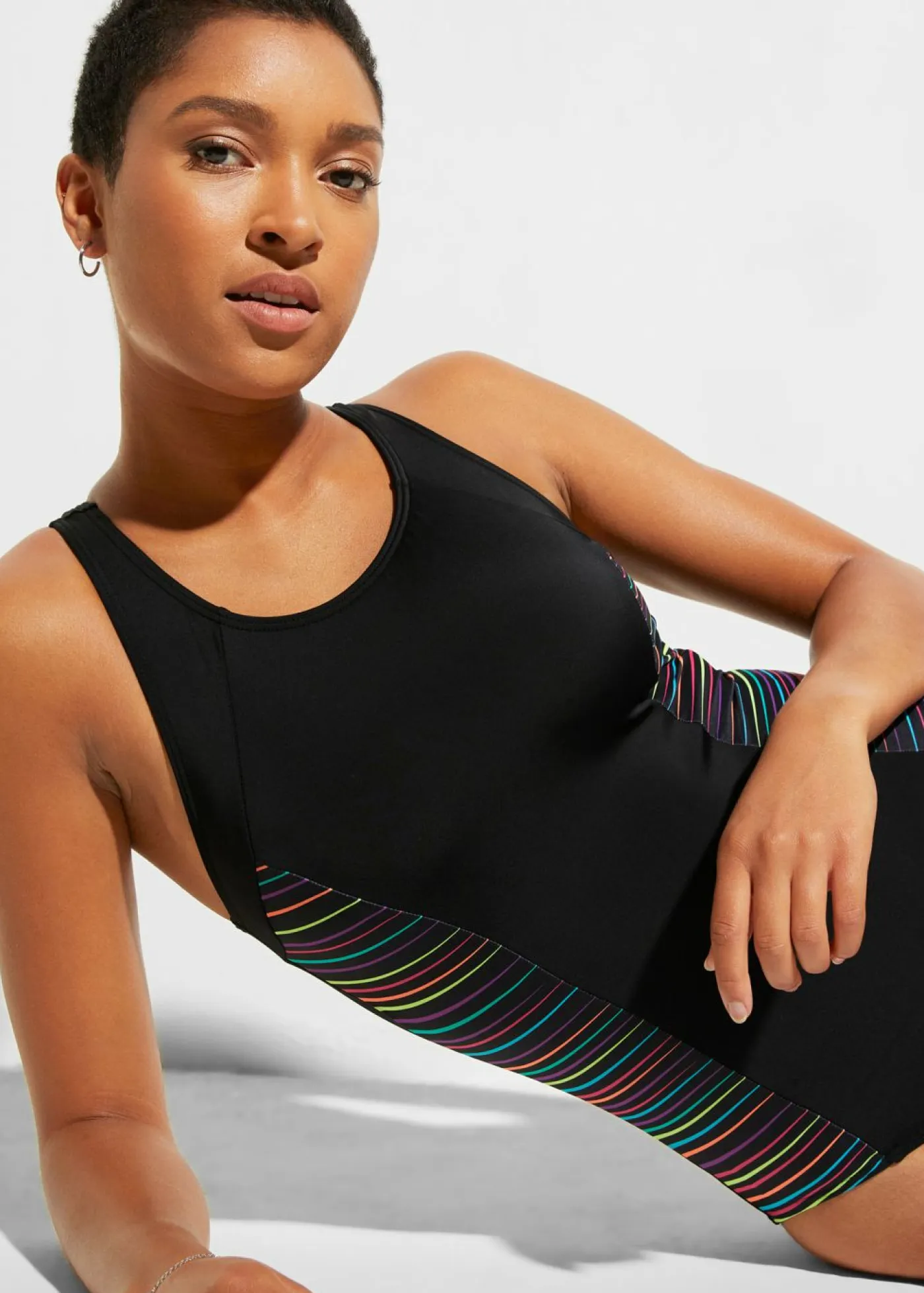 Outlet Bañador con inserción lateral Mujer Ropa De Baño Deportiva|Bañadores