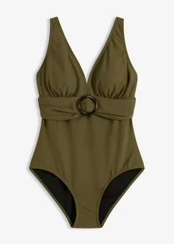 Outlet Bañador con ligero efecto moldeador y escote en V Mujer Vestidos Moldeadores|Novedades