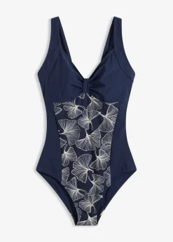 Sale Bañador con ligero efecto moldeador e inserción estampada Mujer Vestidos Moldeadores|Bañadores