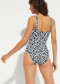 Hot Bañador con ligero efecto moldeador y escote en V Mujer Vestidos Moldeadores|Bañadores