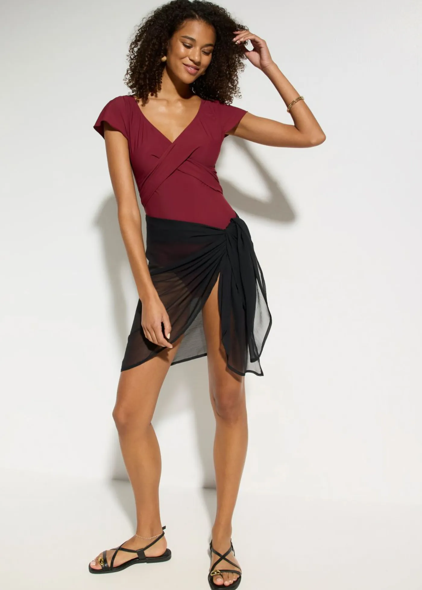 Discount Bañador con ligero efecto moldeador y diseño cruzado Mujer Vestidos Moldeadores|Novedades