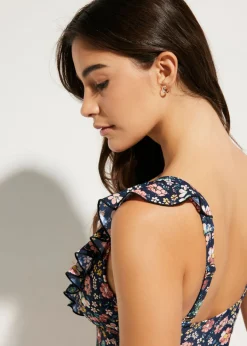 New Bañador con ligero efecto moldeador y volantes Mujer Vestidos Moldeadores|Bañadores