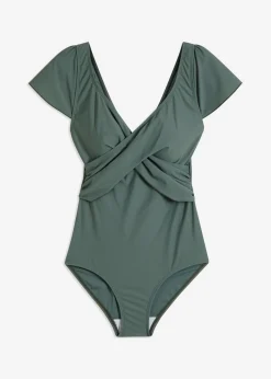 Bañador con ligero efecto moldeador y diseño cruzado Mujer Vestidos Moldeadores|Novedades