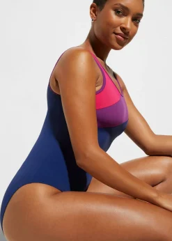 Hot Bañador deportivo de secado rápido con inserto de contraste Mujer Ropa De Baño Deportiva|Bañadores
