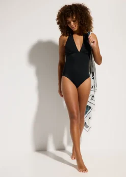 Clearance Bañador halter con profundo escote en V Mujer Bañadores