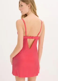 Best Babydoll de tejido brillante con bordado floral brillante Mujer Lencería|Corsés