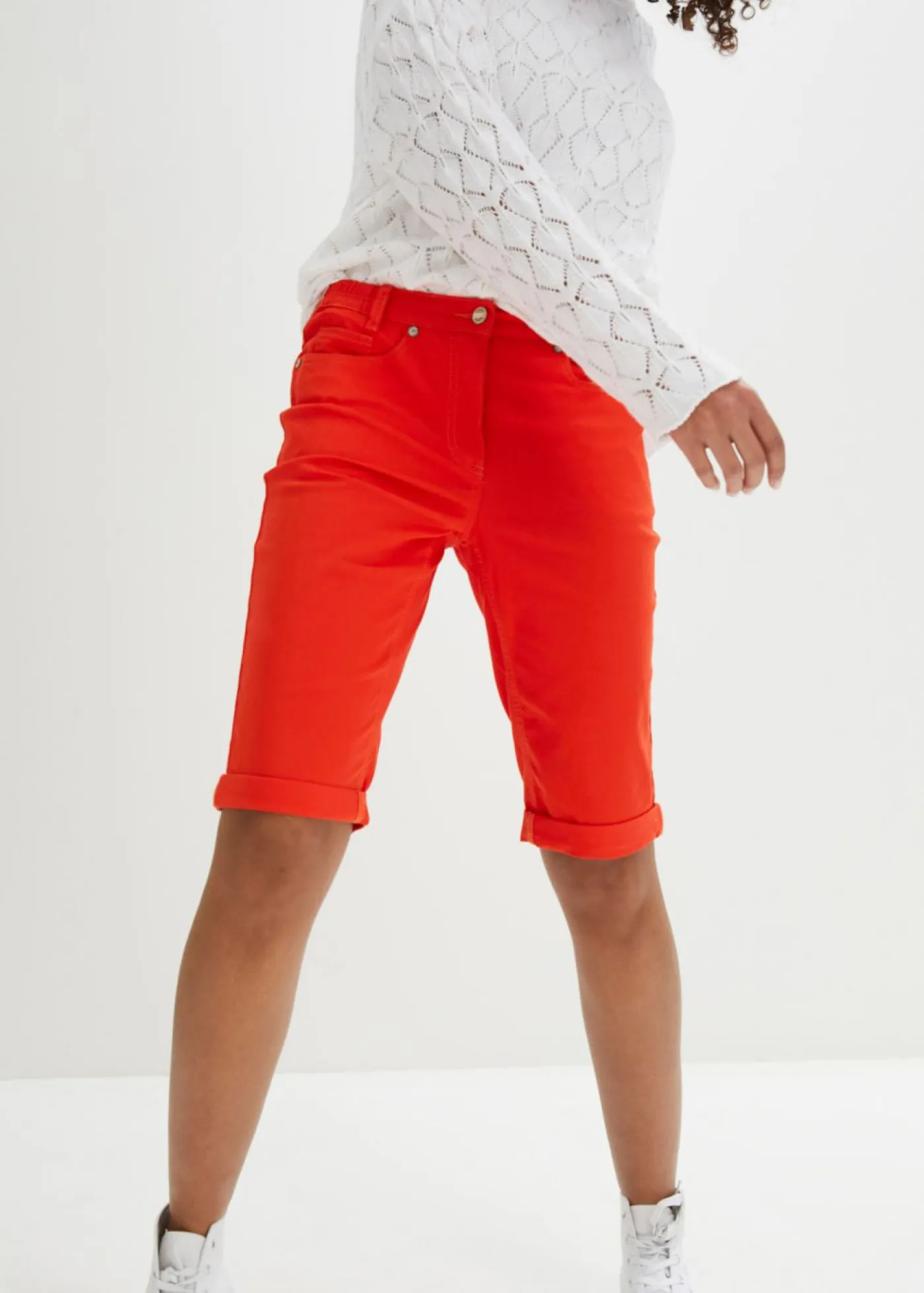 Hot Bermudas con cintura elástica Mujer Shorts|Pantalones