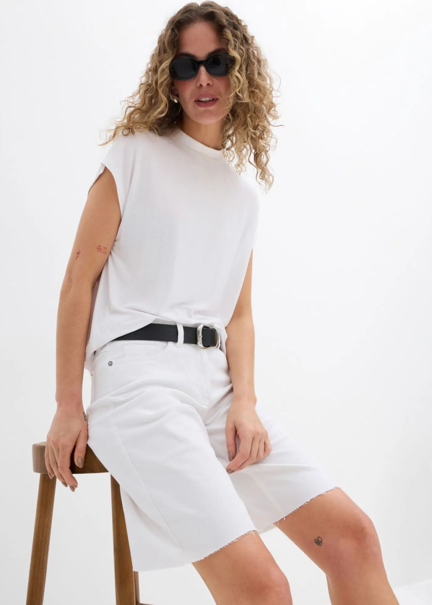 Sale Bermudas con dobladillo abierto Mujer Shorts|Pantalones
