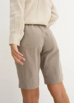 Outlet Bermudas con lino Mujer Shorts|Pantalones