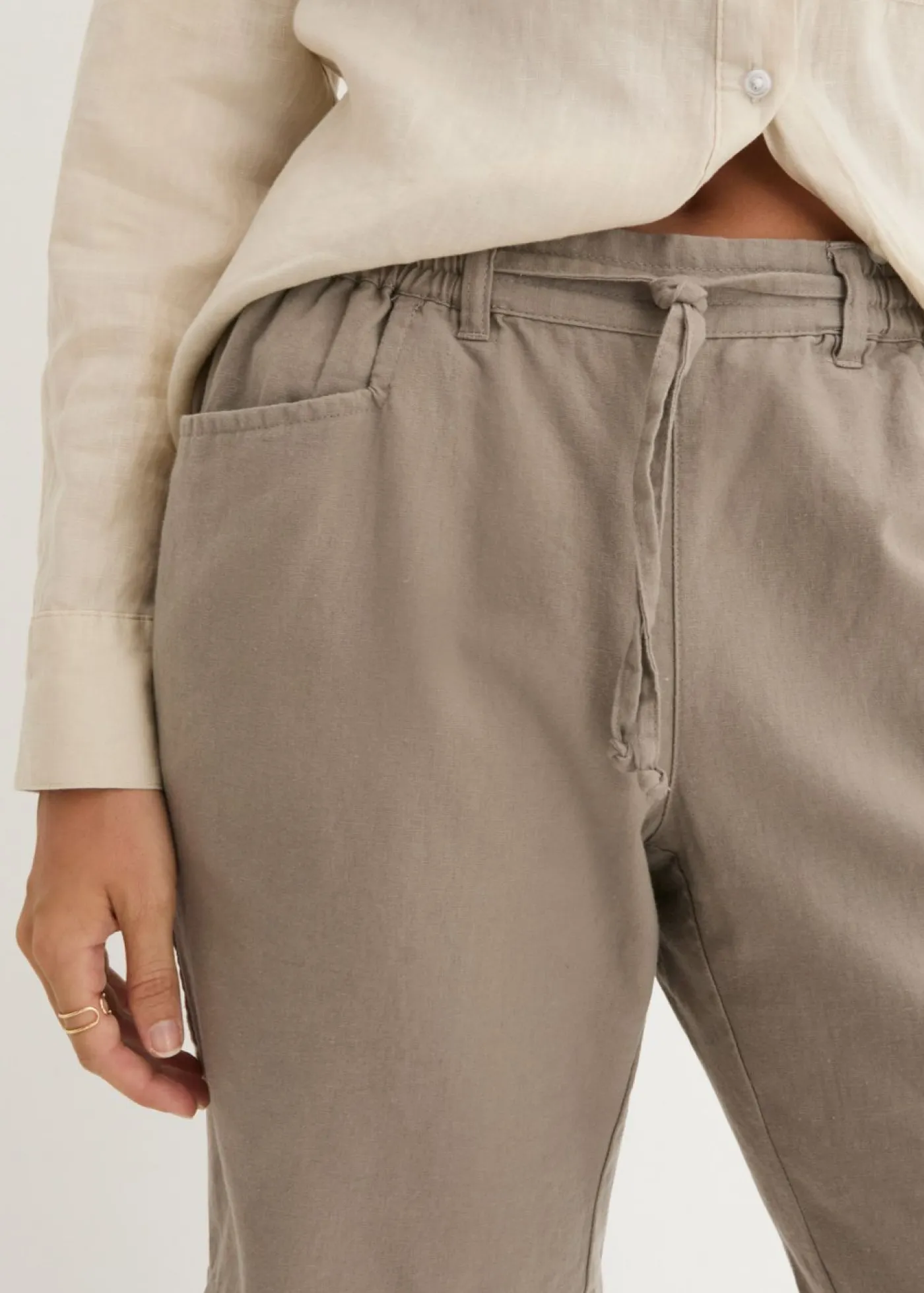 Outlet Bermudas con lino Mujer Shorts|Pantalones