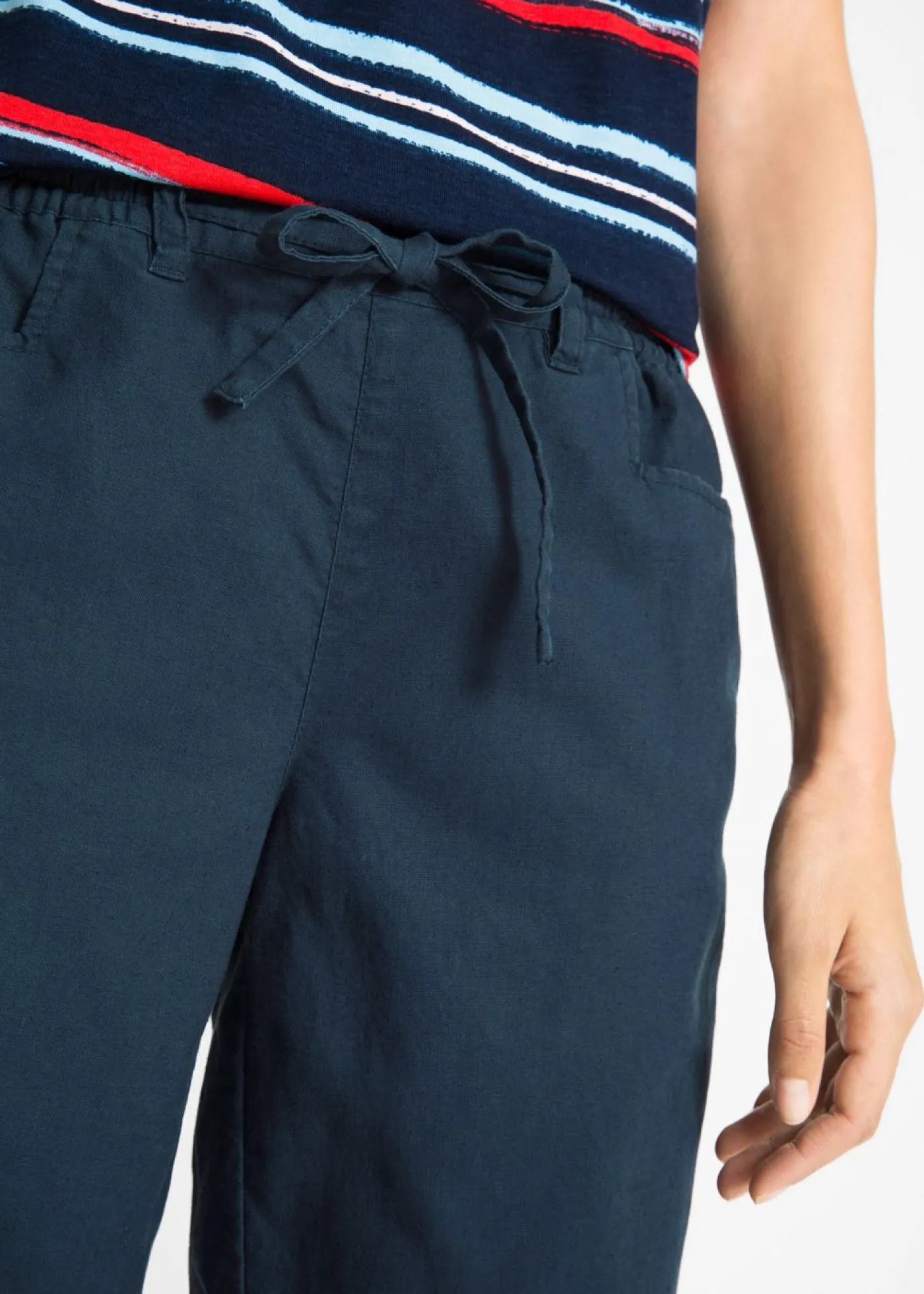 Clearance Bermudas con lino Mujer Shorts|Pantalones