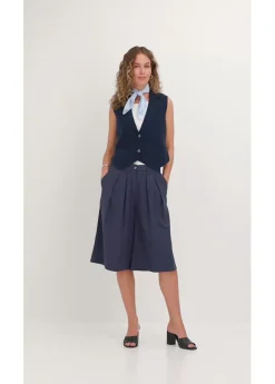 New Bermudas con pinzas Mujer Shorts|Pantalones