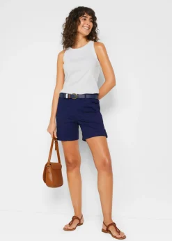Best Bermudas de algodón con cinturilla elástica Mujer Shorts|Pantalones