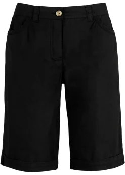 Outlet Bermudas de algodón con cinturilla cómoda Mujer Shorts|Pantalones