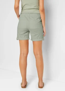 Online Bermudas de algodón con cinturilla elástica Mujer Shorts|Pantalones