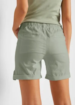 Online Bermudas de algodón con cinturilla elástica Mujer Shorts|Pantalones