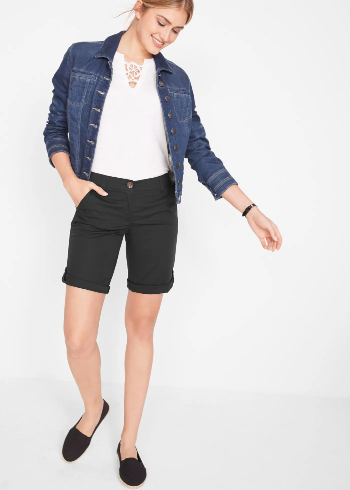 Online Bermudas de algodón veraniegas Mujer Shorts|Pantalones