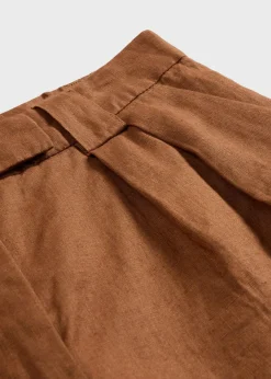 Outlet Bermudas de lino puro Mujer Premium|Shorts