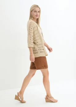 Outlet Bermudas de lino puro Mujer Premium|Shorts