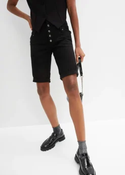 Hot Bermudas de mezcla de algodón elástico Mujer Shorts|Pantalones