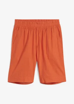 Hot Bermudas de mezcla de lino y viscosa Mujer Shorts|Pantalones