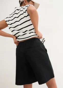 Sale Bermudas de mezcla de lino y algodón Mujer Shorts|Pantalones