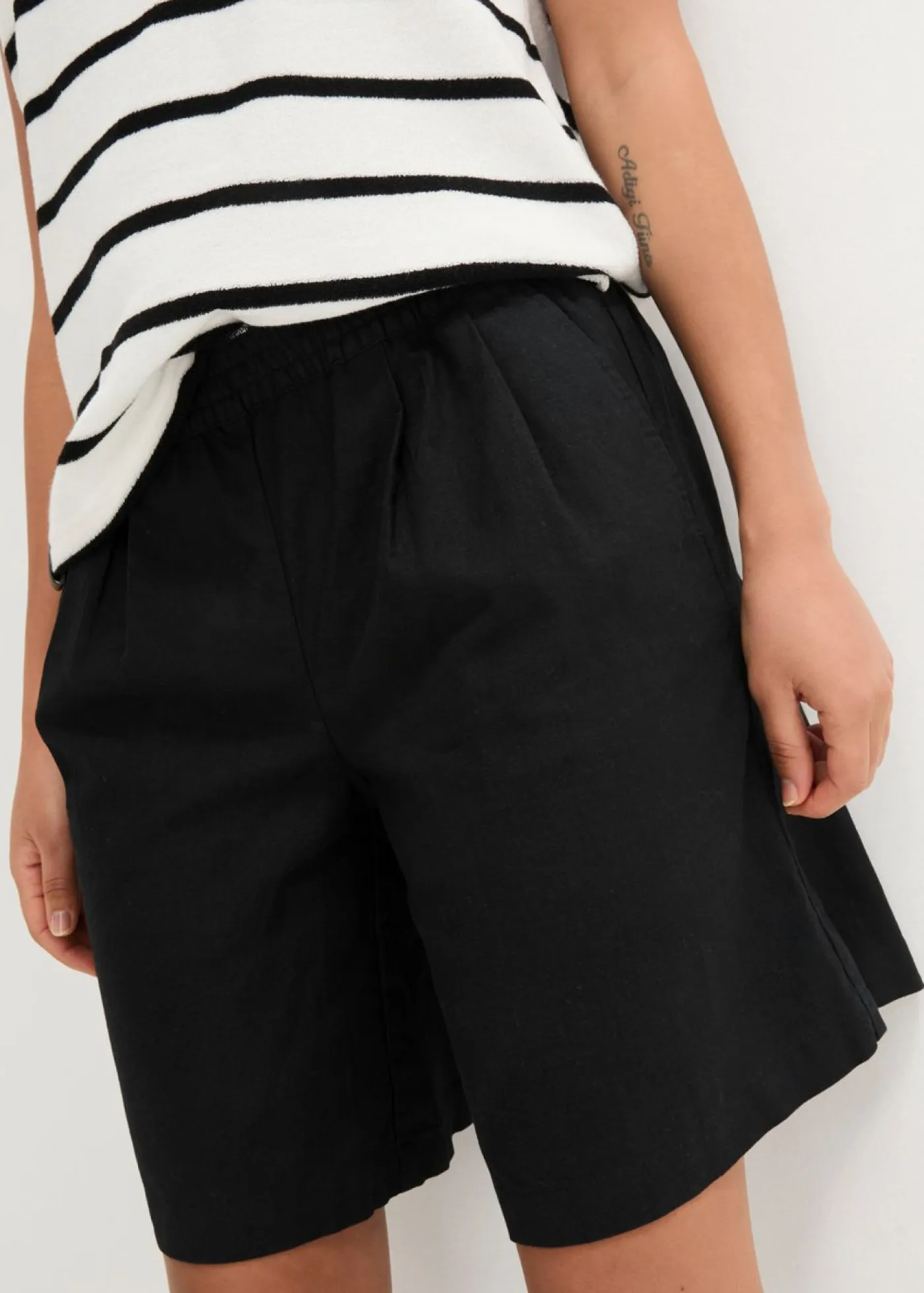 Sale Bermudas de mezcla de lino y algodón Mujer Shorts|Pantalones