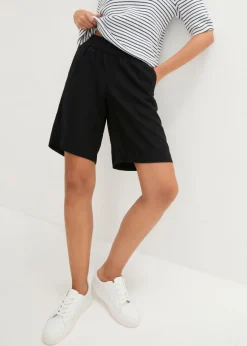 Bermudas de mezcla de lino y viscosa Mujer Shorts|Pantalones