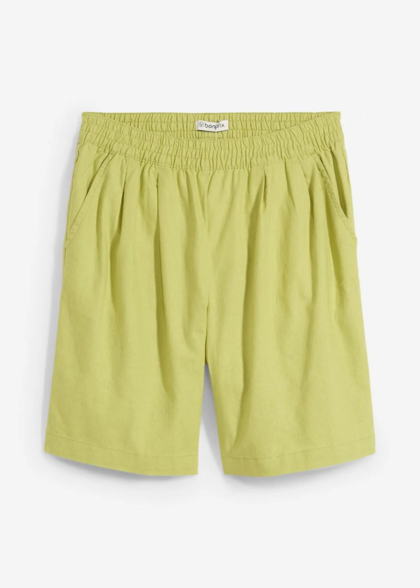 Clearance Bermudas de mezcla de lino y algodón Mujer Shorts|Pantalones