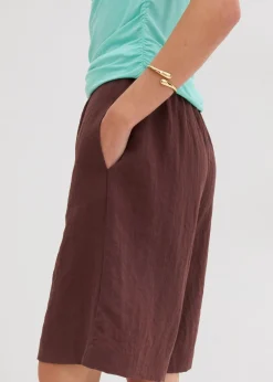 Hot Bermudas de mezcla de viscosa fluida Mujer Shorts|Pantalones