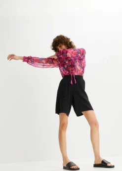 Bermudas de muselina sin cierre Mujer Shorts|Pantalones