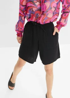Bermudas de muselina sin cierre Mujer Shorts|Pantalones