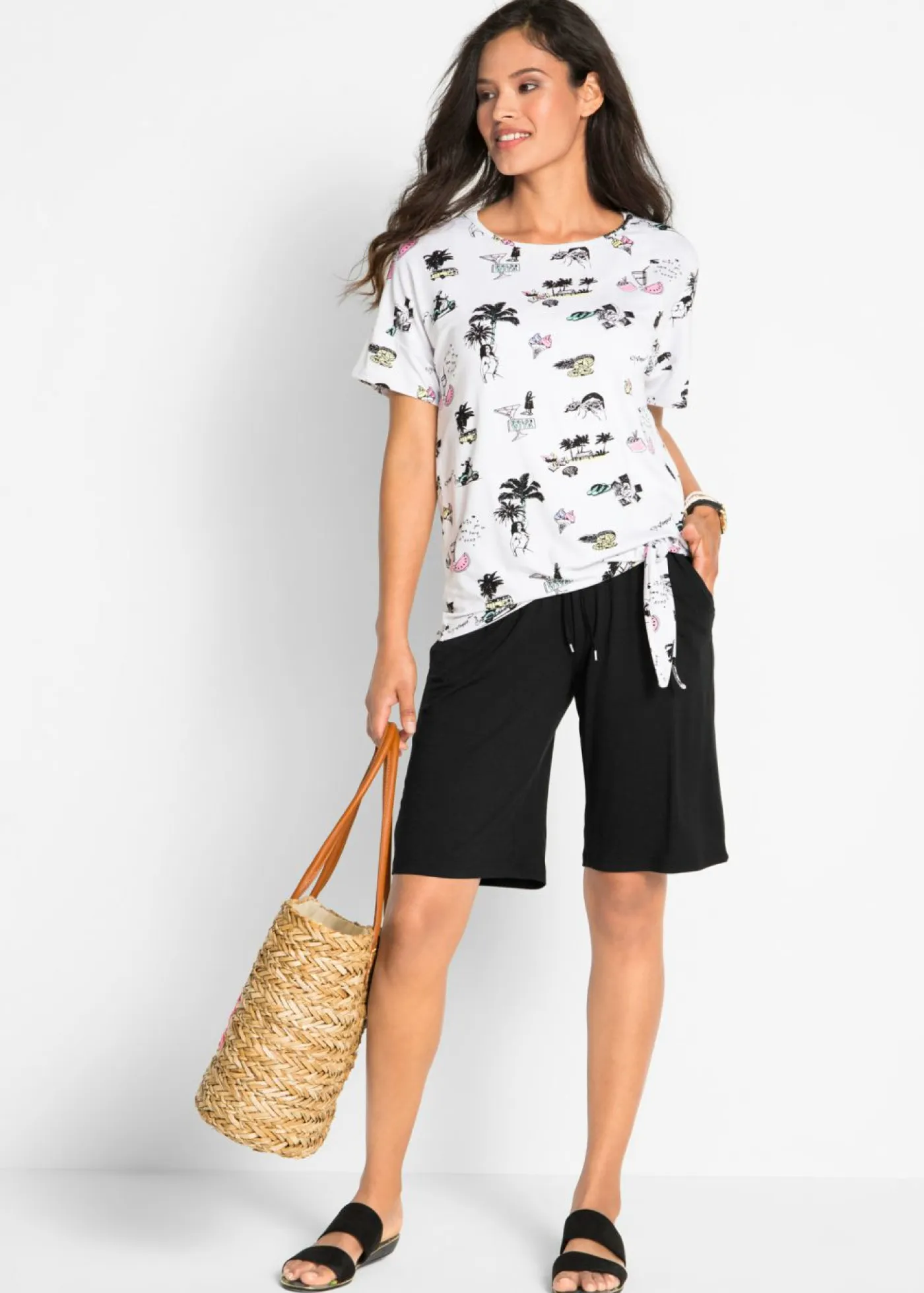 New Bermudas de punto Mujer Shorts|Pantalones