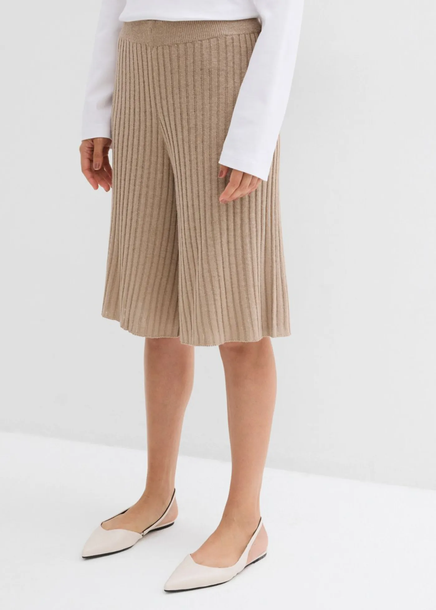 Clearance Bermudas de punto de mezcla de viscosa con talle alto Mujer Esenciales|Shorts