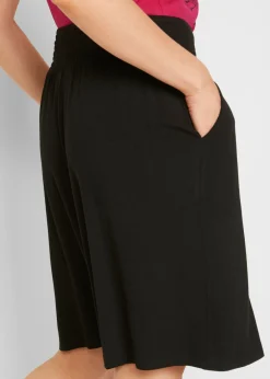 Outlet Bermudas de punto de mezcla de viscosa Mujer Shorts|Pantalones