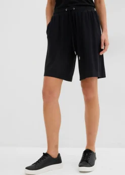 Bermudas de punto de viscosa fluida Mujer Shorts|Básicos