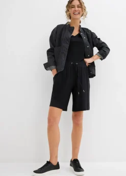 Bermudas de punto de viscosa fluida Mujer Shorts|Básicos