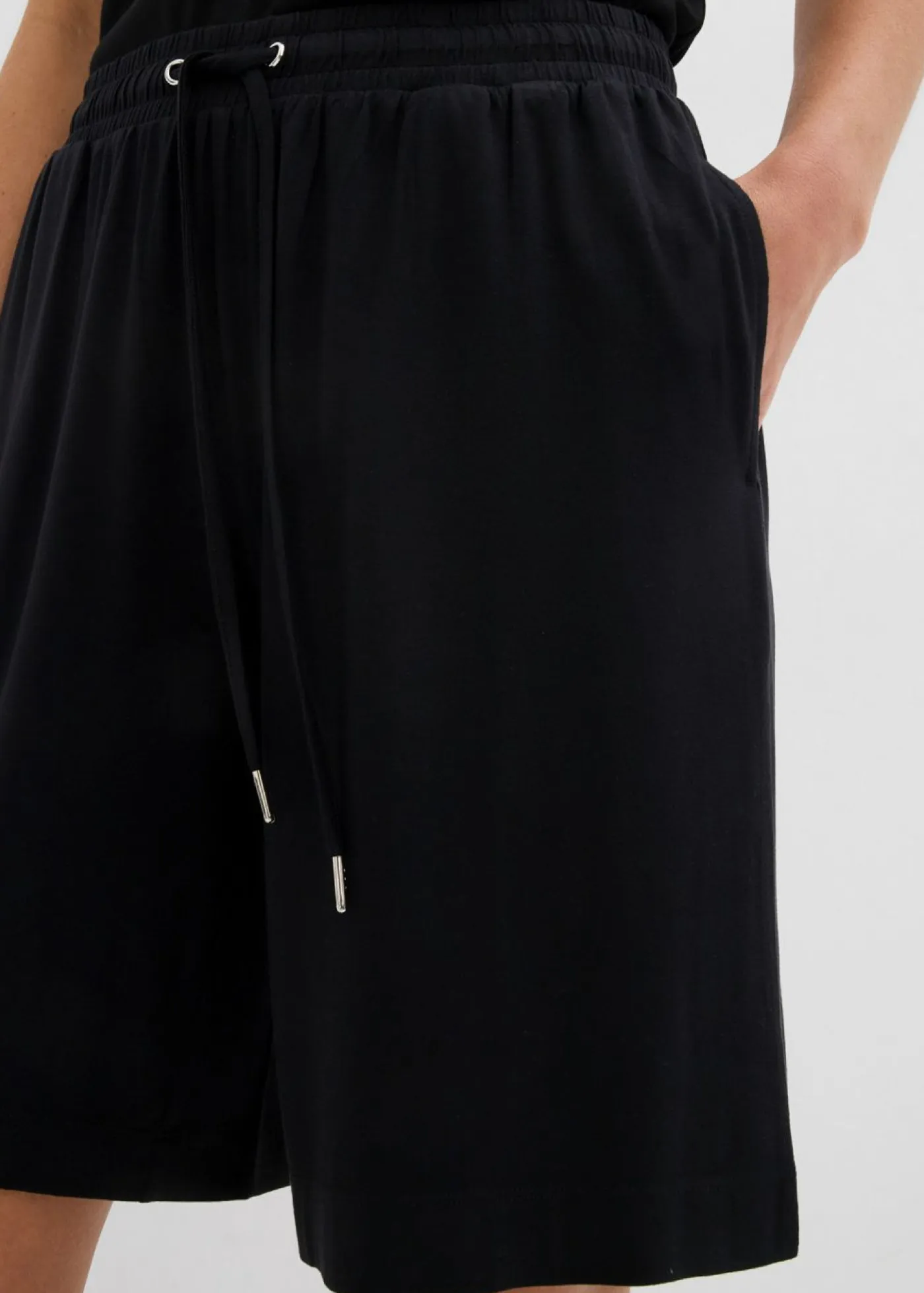 Bermudas de punto de viscosa fluida Mujer Shorts|Básicos