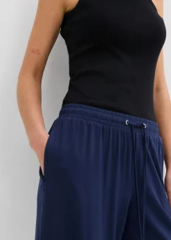 New Bermudas de punto de viscosa fluida Mujer Shorts|Básicos