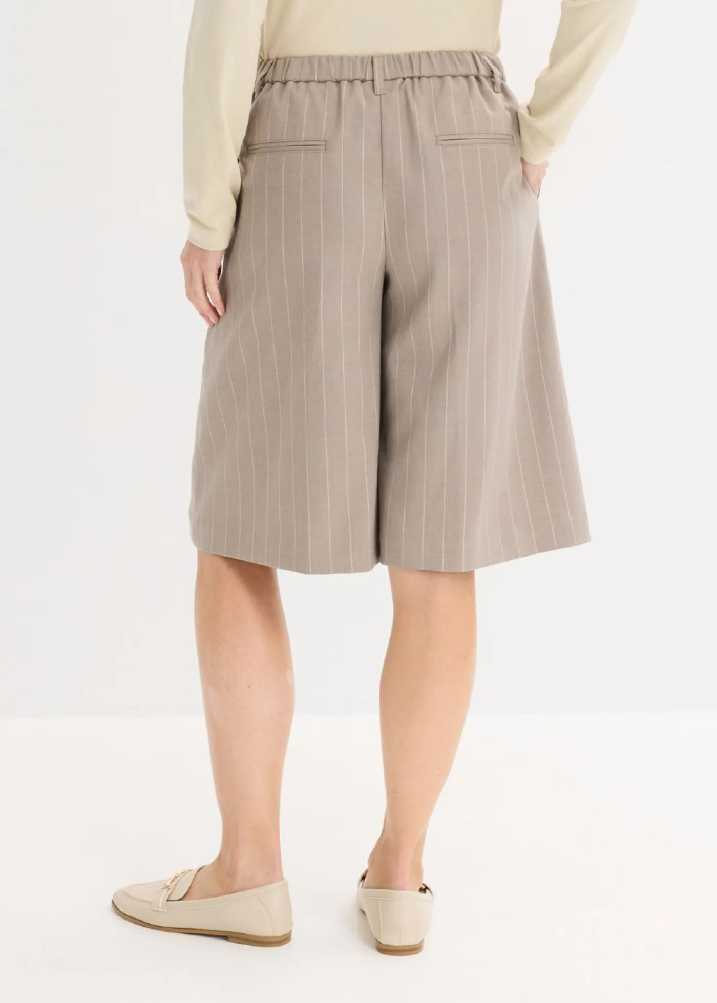 Best Bermudas de raya diplomática con pinzas Mujer Shorts|Pantalones