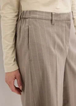 Best Bermudas de raya diplomática con pinzas Mujer Shorts|Pantalones