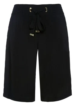 New Bermudas de viscosa con cinturón Mujer Shorts|Pantalones
