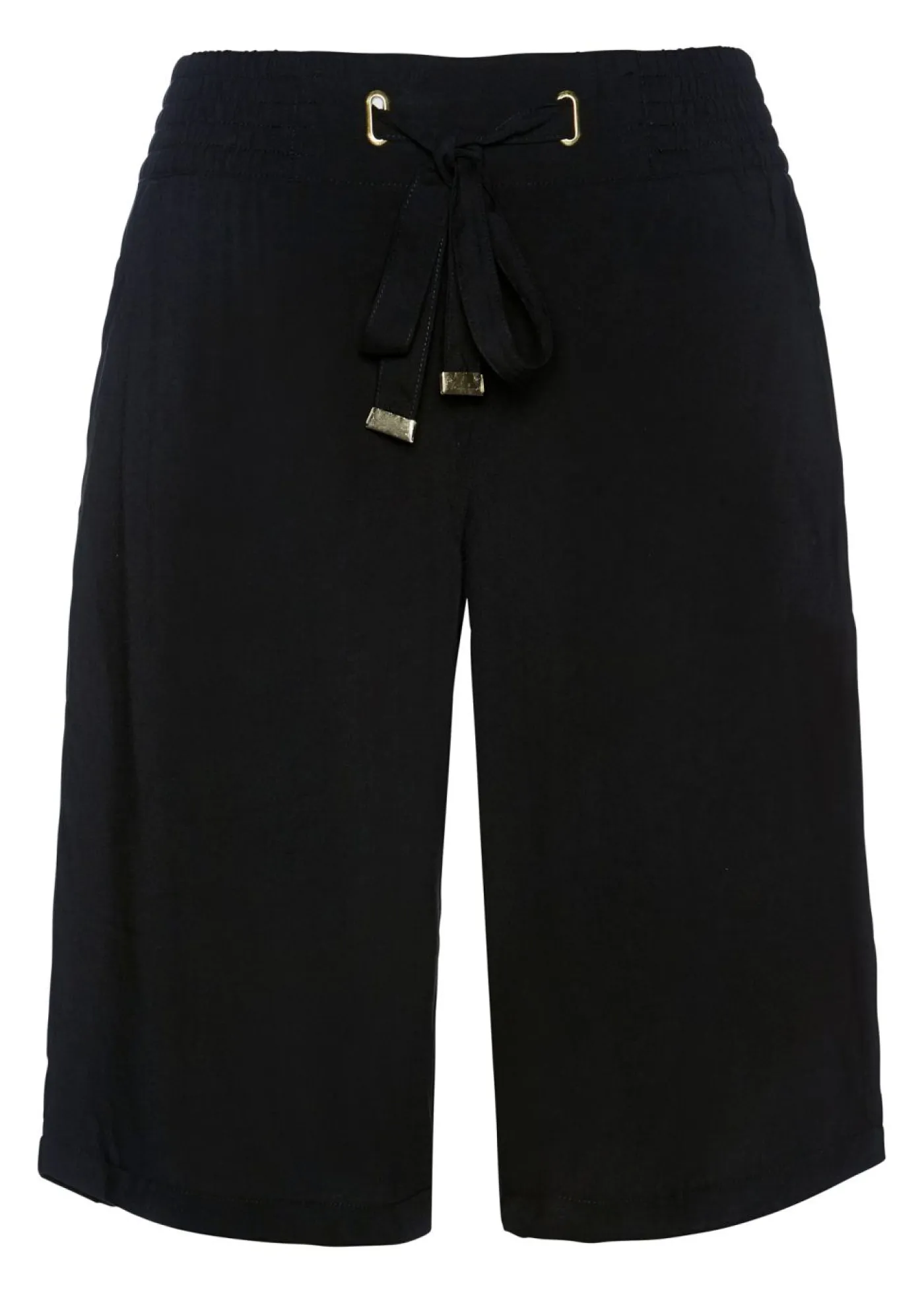 New Bermudas de viscosa con cinturón Mujer Shorts|Pantalones