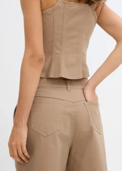 New Bermudas largas de mezcla de algodón elástico Mujer Conjuntos De Ropa|Shorts