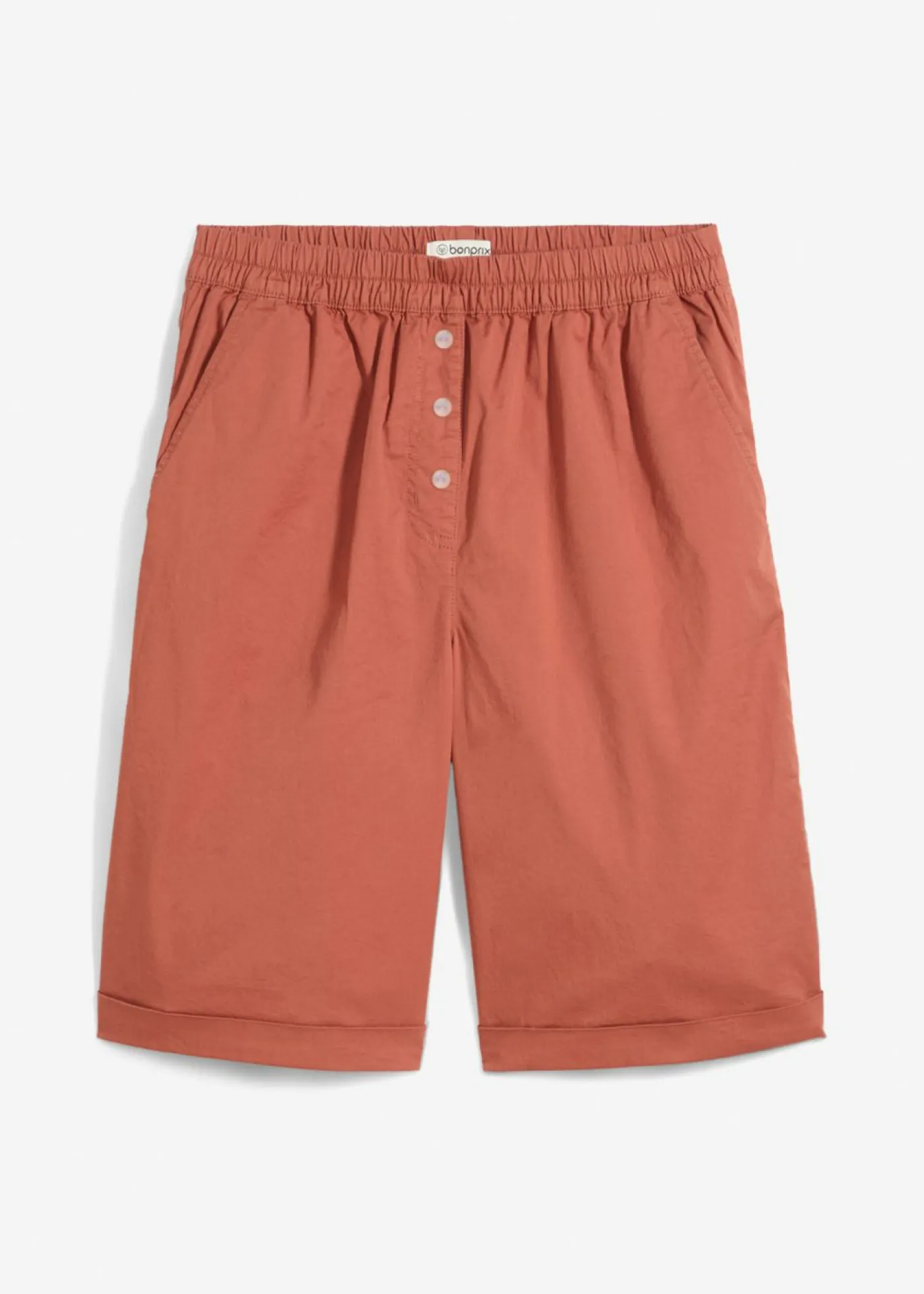 Hot Bermudas papertouch de mezcla de algodón Mujer Shorts|Pantalones