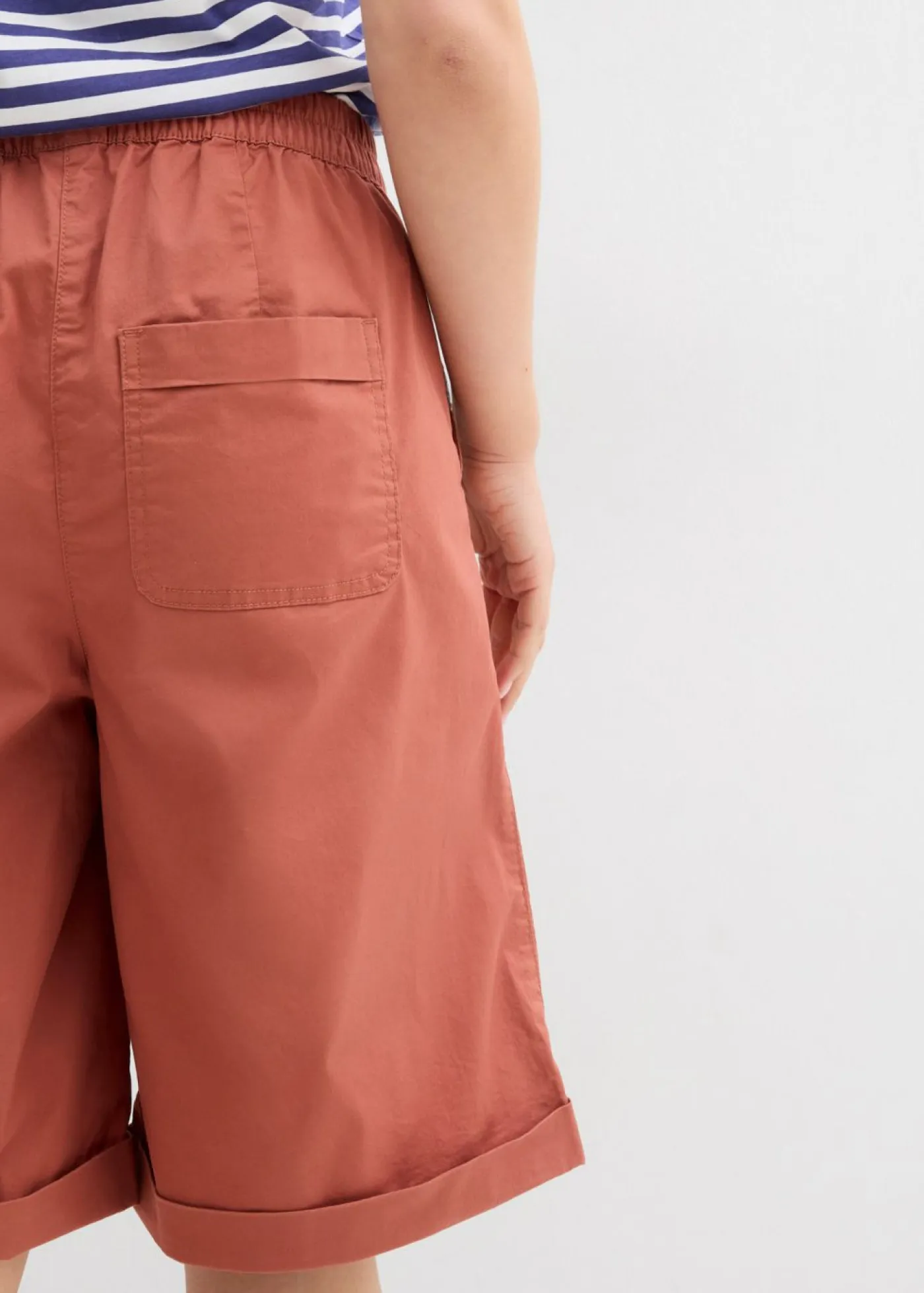Hot Bermudas papertouch de mezcla de algodón Mujer Shorts|Pantalones