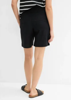 Best Bermudas premamá 2 en 1 de lino y algodón con banda abdominal Mujer Premamá
