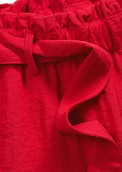 Online Bermudas sin cierre de mezcla de viscosa fluida Mujer Shorts|Pantalones